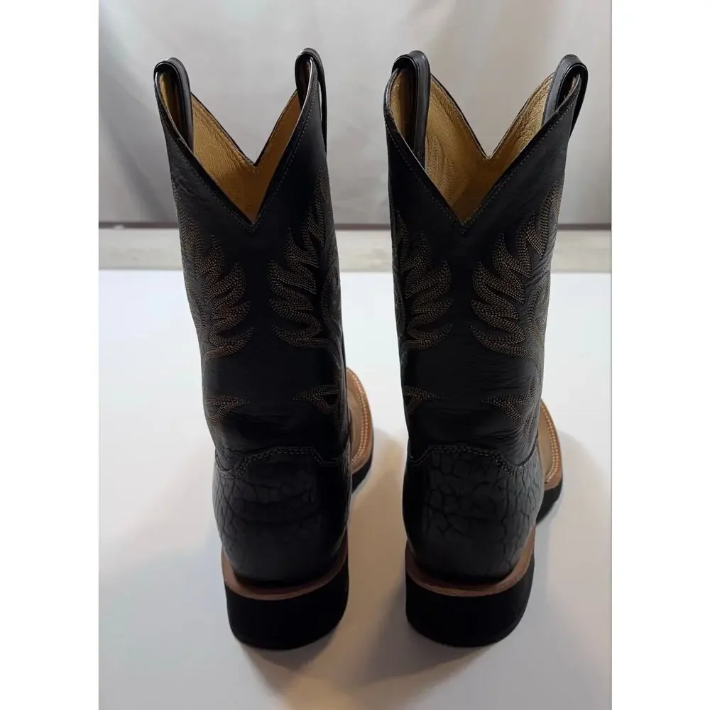 Justin Boots Paluxy Round Toe Cowboy Men’s Black Brown Casual Boots 5008 Sz 10.5